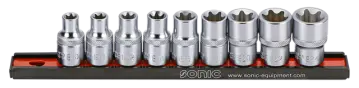 Flank socket 1/2" TX-E on rail 9-pcs. redirect to product page